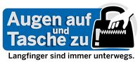 Bild: Logo: Augen auf und Tasche zu! Vorsicht vor Taschendieben
