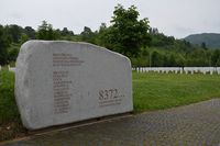 Gedenkstein an das "Massaker von Srebrenica"