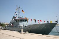 Das Sicherungsboot "Ex Bergen" , jetzt TABARJA, im libanesischen Marinestützpunkt in Beirut. Bild: Marine