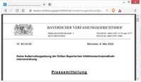 Bayern: Klage gegen Corona-Verordnung angenommen