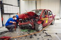 Suda SA01 nach dem Crashtest  Bild: "obs/ADAC/© ADAC/Uwe Rattay"