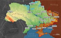 Aktuelle Karte der Konfliktregion in der Ukraine (auf Spanisch)