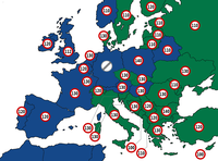 Zulässige Höchstgeschwindigkeiten auf Autobahnen in Europa. Deutschland bleibt weiter frei.