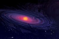 Künstlerische Darstellung einer protoplanetaren Scheibe
Quelle: Pat Rawlings / NASA (idw)