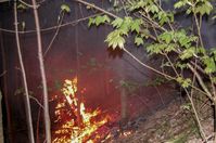 Waldstück bei Bieselsberg in Flammen. Bild: Feuerwehr Schömberg