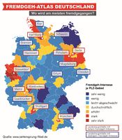 Fremdgeh-Atlas Deutschland: In diesen Regionen wird am meisten fremdgegangen. Bild: TOPAS InformationsTechnologien GmbH