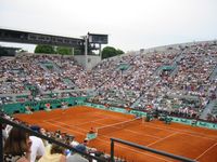 French Open: Der Court A Suzanne Lenglen in Roland-Garros.