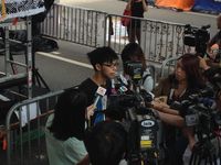 Joshua Wong im Interview bei den Hongkonger Protesten (2014)