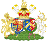 Das zusammengesetze Wappen von William und Catherine (Kate), den Herzögen von Cambridge (nach 2012)