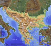 Topografische Karte des Balkans