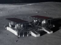 Landegerät-Konzept: Fahrzeuglieferung für den Mond.