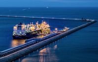 Liquified natural gas ship at Świnoujście LNG terminal in Poland