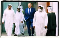 Der russische Außenminister Sergei Lawrow und sein emiratischer Amtskollege Scheich Abdullah bin Zayed al-Nahyan trafen sich am 1. Juni 2022 in der saudischen Hauptstadt Riad.