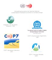 Logos internationaler Klimaschutzkonferenzen