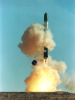 Start einer Dnepr-Rakete, einer demilitarisierten R-36MUTTCh (SS-18 mod 4)