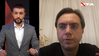 Ex-Ministrer für Infrastruktur Wladimir Omeljan in einer Live-Sendung