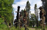 Eine Minenwerferabteilung der Lugansker Volksrepublik im Kampf um Sewerodonezk (29.05.22) Bild: Maxim Sacharow / RIA Nowosti / Sputnik