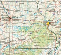 Geographische Karte Missouris