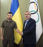 IOC-Präsident Thomas Bach bei Wladimir Selenskij