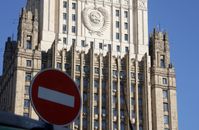 Die Fassade des russischen Außenministeriums in Moskau. Bild: Witali Beloussow / Sputnik