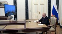 Wladimir Putin bei der Videokonferenz mit den Chefs der GUS-Geheimdienste. (2022) Bild: Sputnik / Alexej Babuschkin