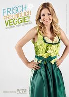 Stefanie Hertel für PETA: frisch, freundlich, VEGGIE! Bild: "obs/PETA Deutschland e.V./Marc Rehbeck"