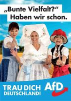 AfD Wahlplakat mit Bunter Vielfalt (Symbolbild)