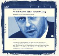 Friedrich Merz: Er hielt 2008 bereits Hartz IV für zu hoch und forderte maximal 132 Euro pro Monat (Archivbild)