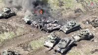 Zerstörte Panzer der Typen Leopard und Bradley in der Ukraine (2023) Bild: RT / Russlands Verteidigungsministerium