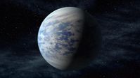 Künstlerische Darstellung des vermutlich von Ozeanen bedeckten Exoplaneten Kepler-69c.Quelle: NASA/Ames/JPL-Caltech (idw)