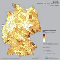 Suizide nach Kreisen (Karte: IfL)