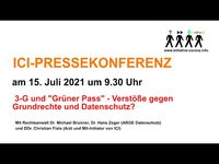 Bild: Screenshot Video: "ICI - Pressekonferenz: 3-G und "Grüner Pass" - Verstöße gegen Grundrechte und Datenschutz?" (https://youtu.be/2N9L3vAWM90) / Eigenes Werk