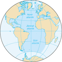 Karte des Atlantischen Ozeans Bild: de.wikipedia.org