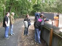 Kamerateam auf dem Gelände der Pelzfarm Hörstel