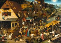 Ein früher Vorläufer der Wimmelbilder: Die niederländischen Sprichwörter von Pieter Brueghel d. Ä.