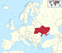 Ukraine auf der Weltkarte
