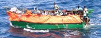 Somalisches Flüchtlingsboot im Indischen Ozean (Symbolbild)