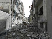 Syrien: Zerstörter Straßenzug in Homs