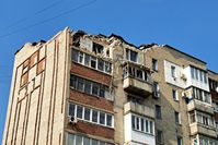 Archivbild: Folgen eines ukrainischen Angriffs auf die Stadt Jassinowataja, 23. Mai 2023. Bild: SERGEI BATURIN / Sputnik