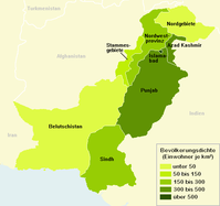 Bevölkerungsdichte Pakistans