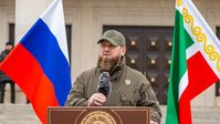 Der Präsident der Tschetschenischen Republik Ramsan Kadyrow während eines Truppen-Appells in Grosny, 25. Februar 2022