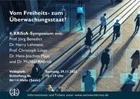 Bild: Screenshot Internetseite: "https://netzwerkkrista.de/2025/09/22/ankuendigung-4-krista-symposium-vom-freiheits-zum-ueberwachungsstaat/" / Eigenes Werk