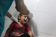 Gaza: A Palestinian child being treated at the Shefaa Hospital