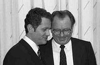 Uwe Barschel (links) 1983 im Gespräch mit Lothar Späth. Bild: 