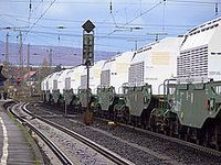 Transport von Castor-Behältern Bild: de.wikipedia.org
