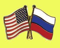 Russland und USA Flagge
