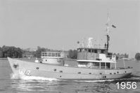Ehemaliger Kriegsfischkutter im Jahr 1956. Bild: Marine