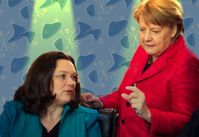 Andrea Nahles und Angela Merkel (2017)