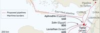 Die EastMed-Pipeline Bild: UM / Eigenes Werk