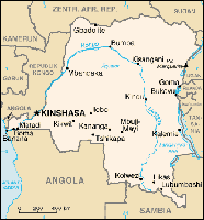 Karte der Demokratischen Republik Kongo